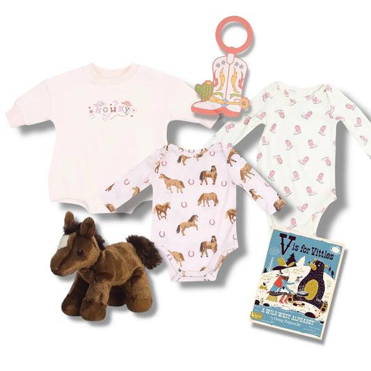 Howdy Cowgirl Baby Shower Gift Set 0-3 Month - Hey Baby Box
