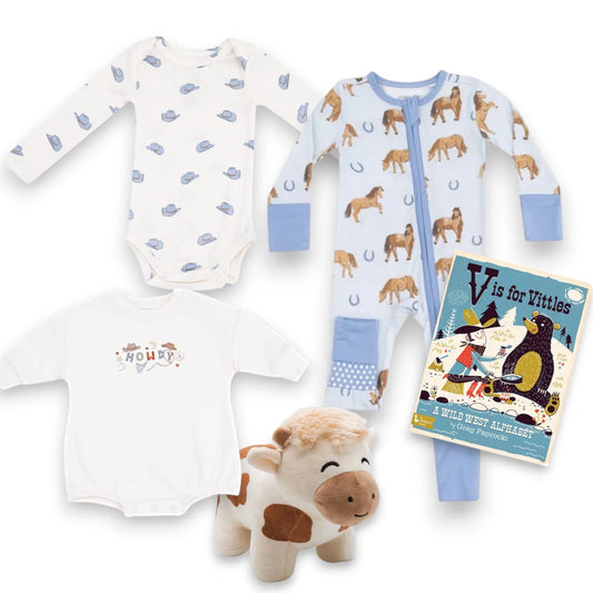 Howdy Cowboy Baby Shower Gift Set 0-3 Month - Hey Baby Box