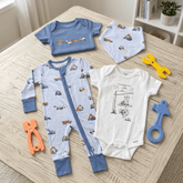 Construction gift set flat lay