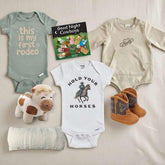 First Rodeo Baby Gift โ Hold Your Horses