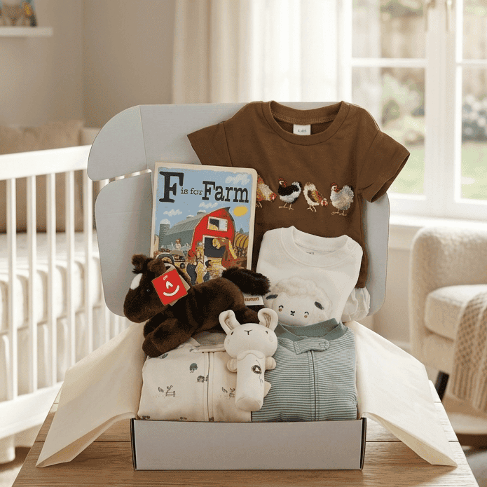 little-farm-animals-baby-shower-gift-box-nursery-set-hey-baby-box-OW9 - Hey Baby Box