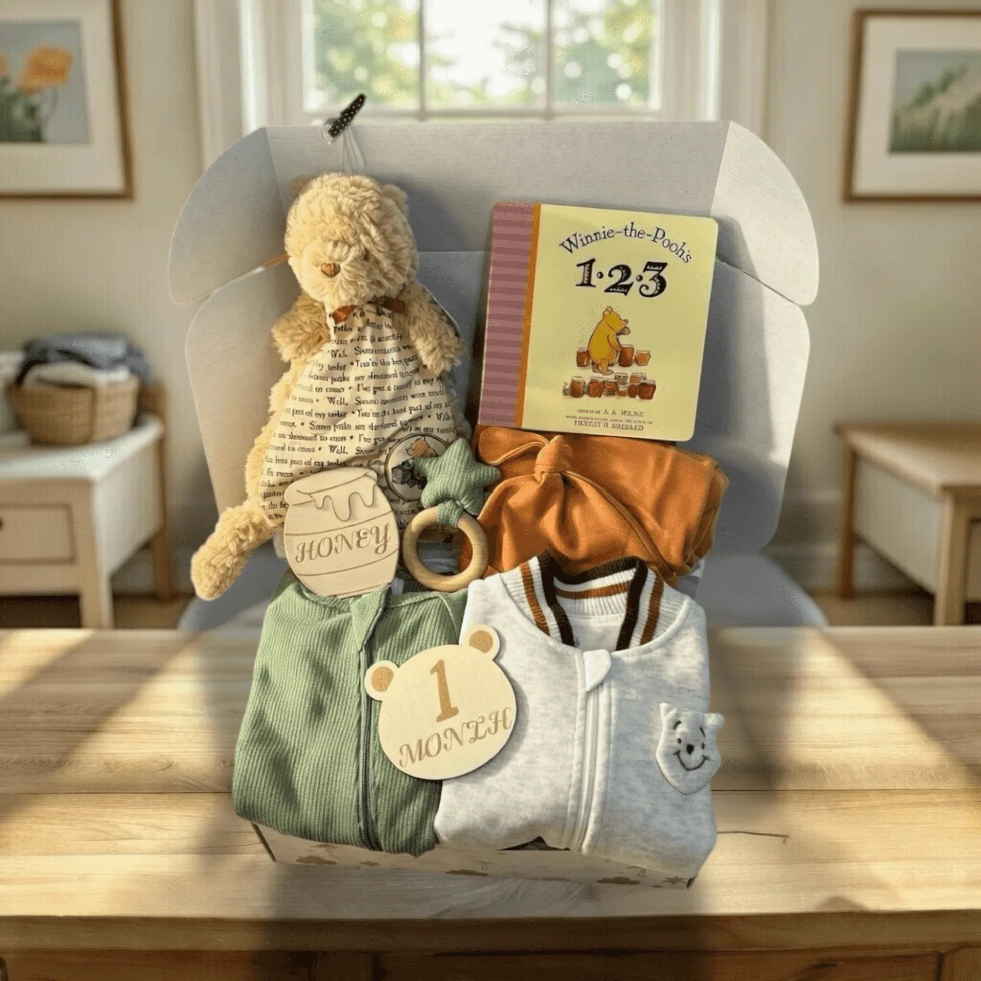 Winnie the Pooh Baby Gift Set - Sage Gender Neutral 3-6
