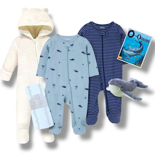 Whale Baby Gift Set