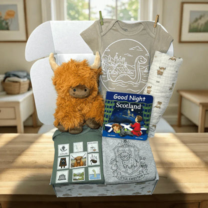 Highland Cattle Scotland Theme Baby Gift Box