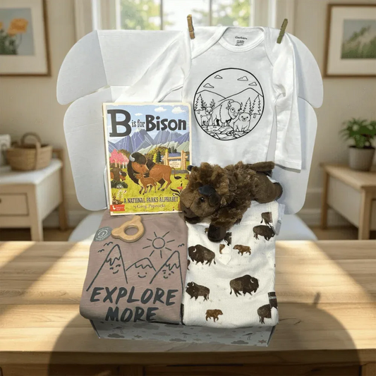 Bison Baby Gift Box – National Parks Baby Shower, Neutral