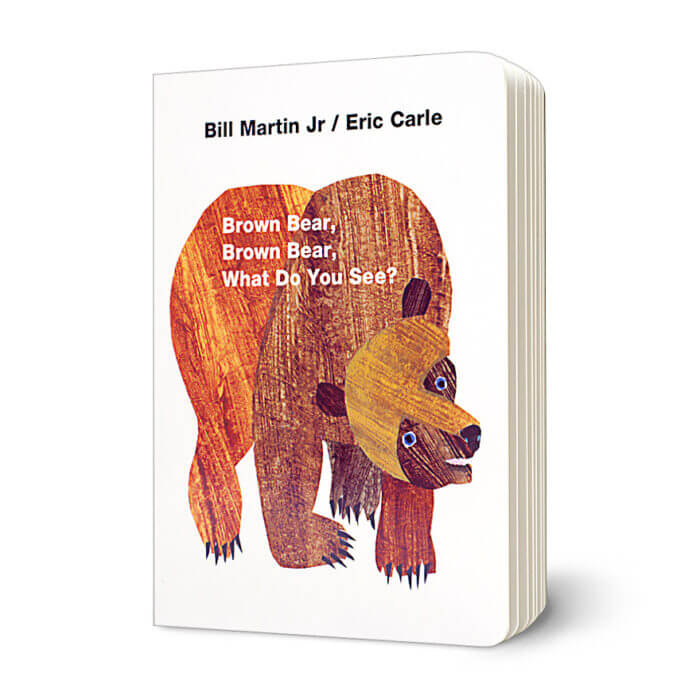 Book cover of 'Brown Bear, Brown Bear, What Do You See?' with a bear illustration on a white background.