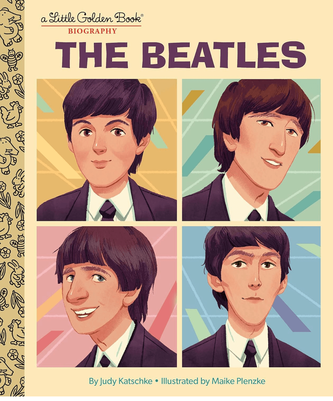 Book cover of 'The Beatles' with illustrated portraits on a beige background