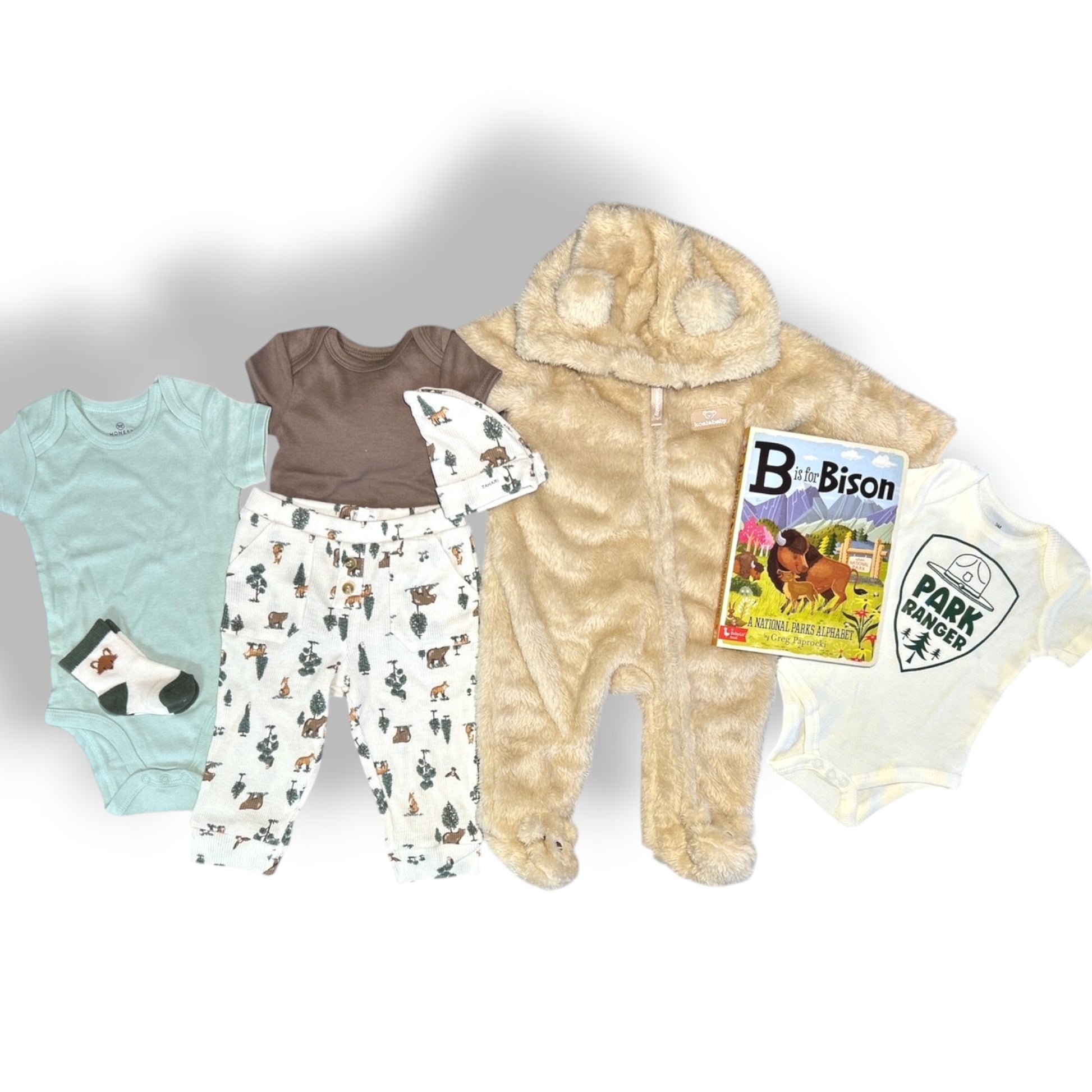 Flat lay of park ranger set