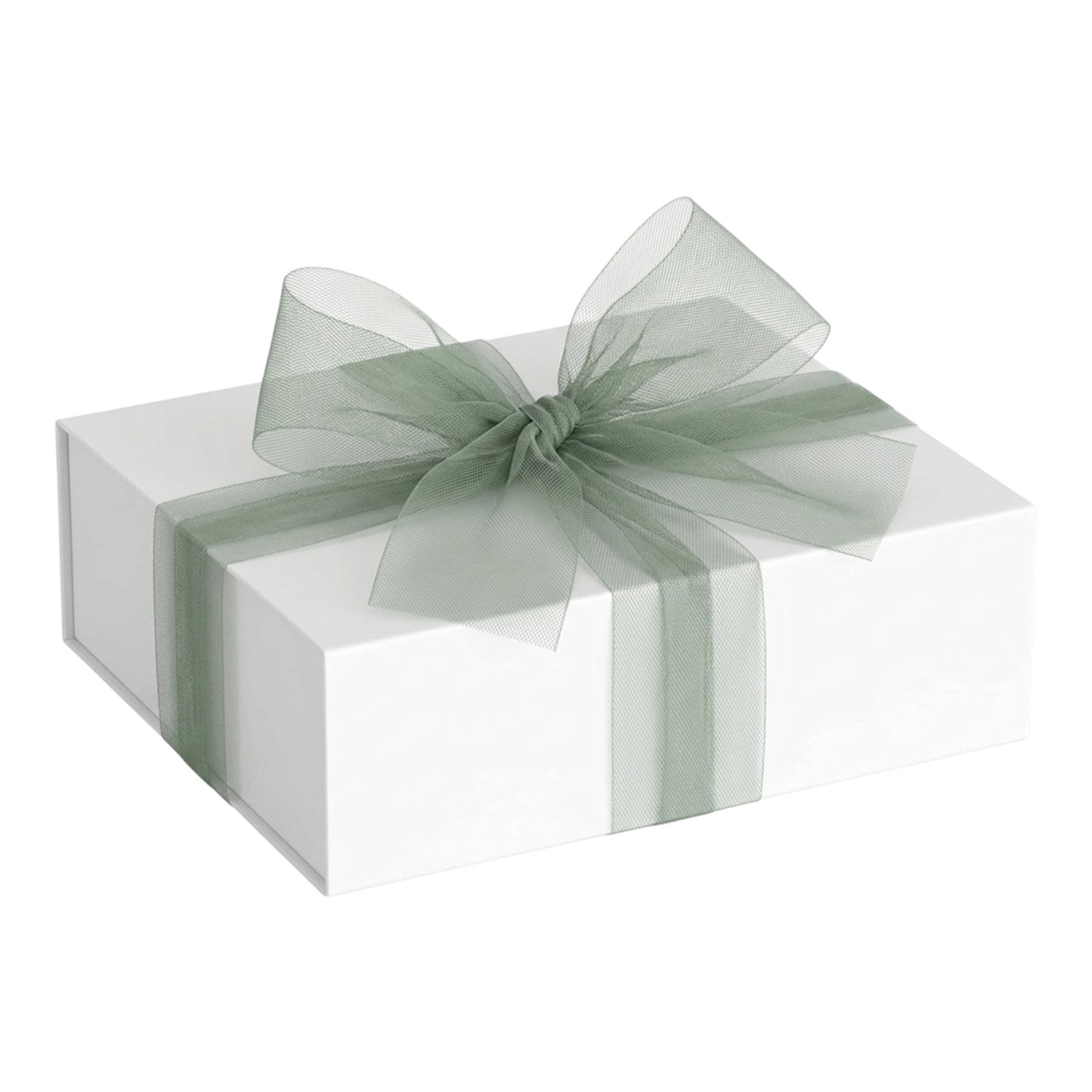 gift box with a green bow on a white background