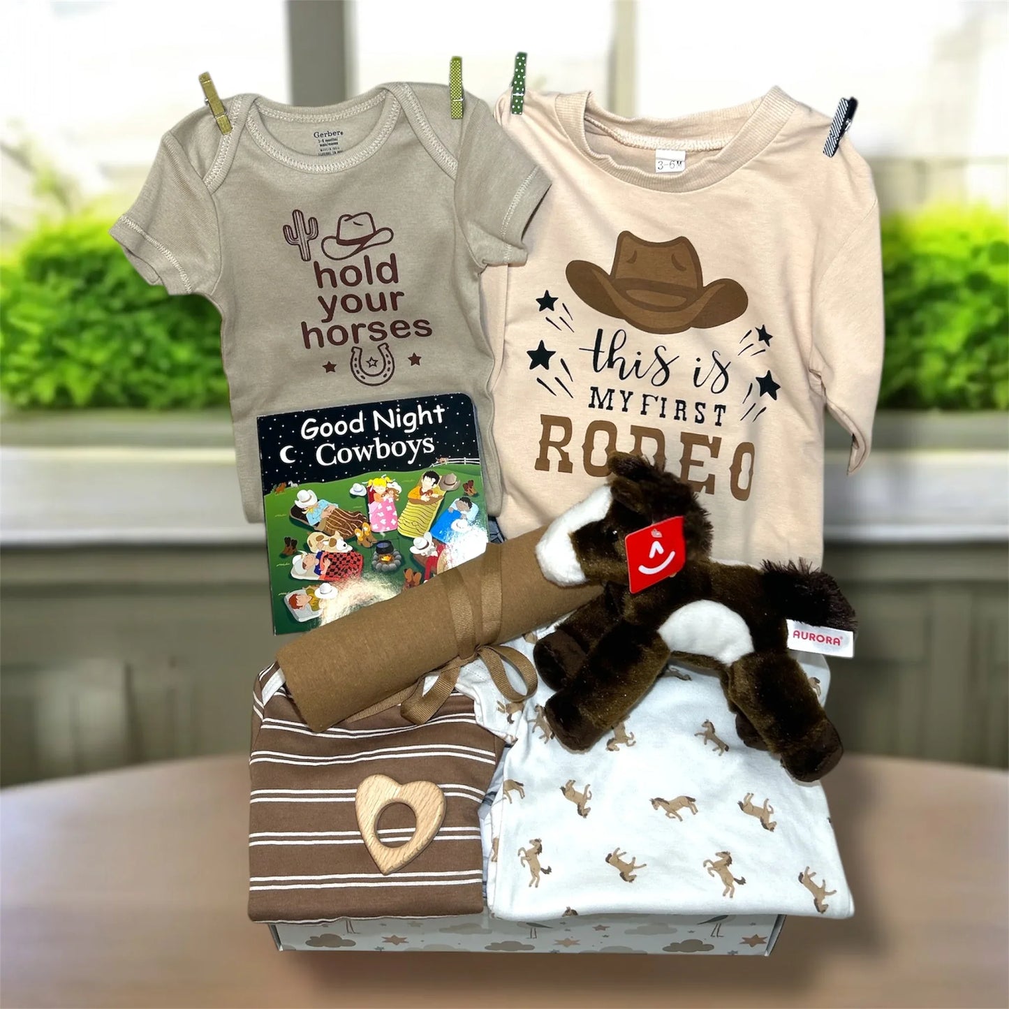 First Rodeo Baby Gift – Cowboy Baby Shower Gift Set 0-6M - Hey Baby Box