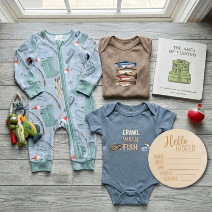 Fishing Theme Baby Gift Set | Fish & Lake Life Newborn Bundle
