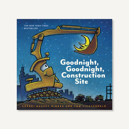 Goodnight Construction Site Book Baby Gift Box | Personalized Construction Themed Gift Box for Boys | Dump Truck Baby Shower Present - Hey Baby Box