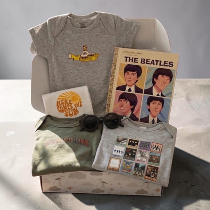 Beatles Baby Shower Gift Box | Retro 6pc Set
