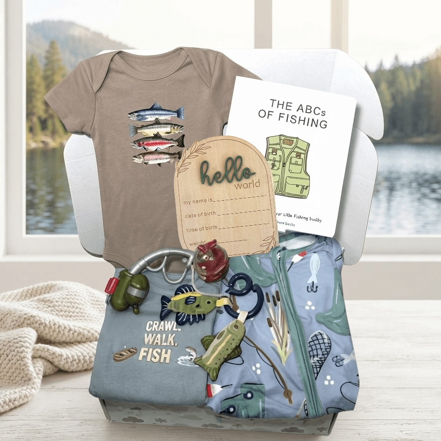 Fishing Theme Baby Gift Set | Premium Fish & Lake Life Newborn Bundle