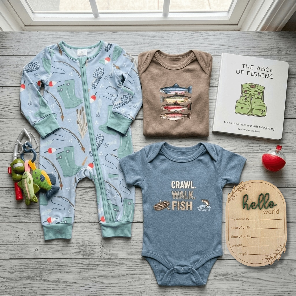 Fishing Theme Baby Gift Set | Premium Fish & Lake Life Newborn Bundle