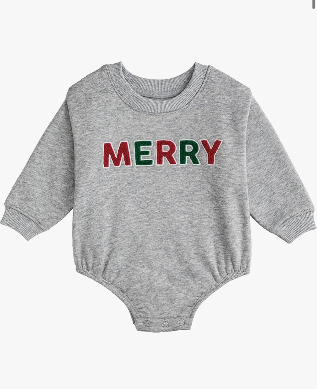 Mud Pie Merry Sweatshirt Onesie