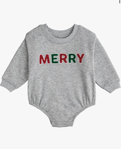 Mud Pie Merry Sweatshirt Onesie