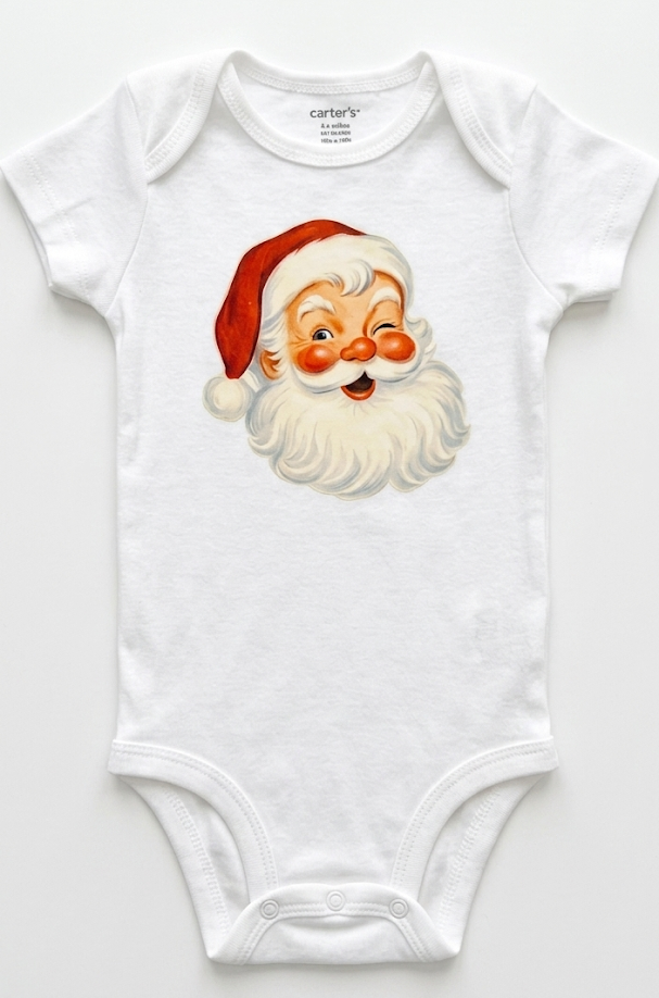 White Vintage Santa Onesie