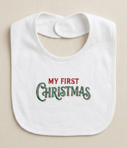 White My First Christmas Bib