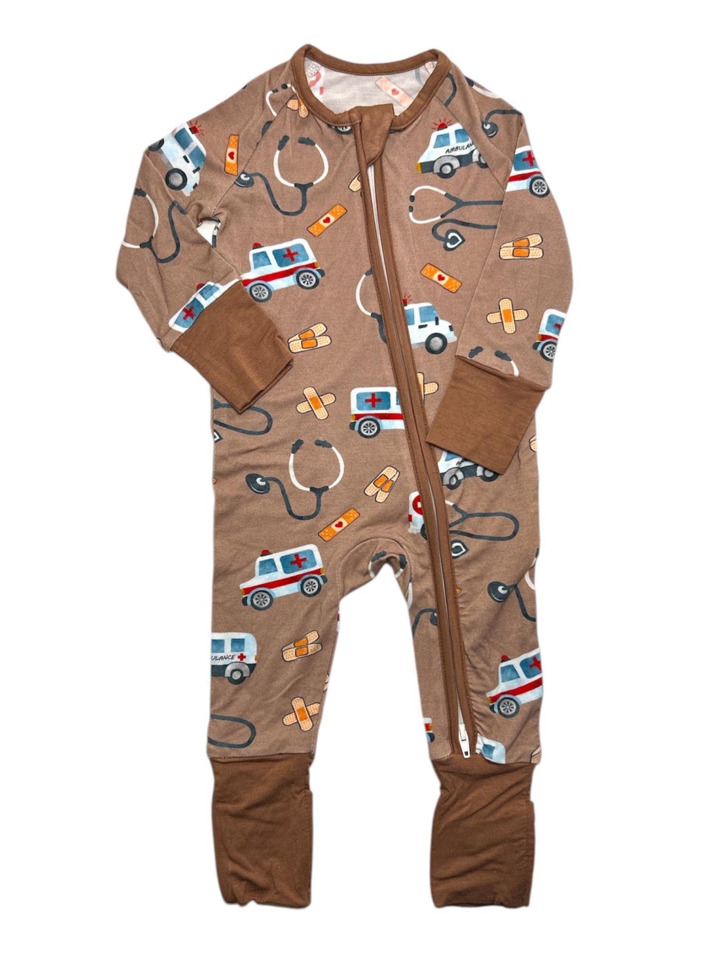 Medical Baby Gift Set - Doctor Nurse RN ARNP - Personalized Bamboo Pajamas with Plush Teddy - Healthcare Professional New Parent Gift - Hey Baby Box