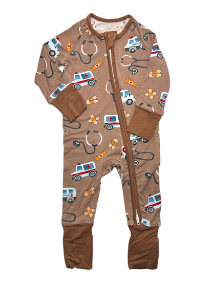 Medical Baby Gift Set - Doctor Nurse RN ARNP - Personalized Bamboo Pajamas with Plush Teddy - Healthcare Professional New Parent Gift - Hey Baby Box