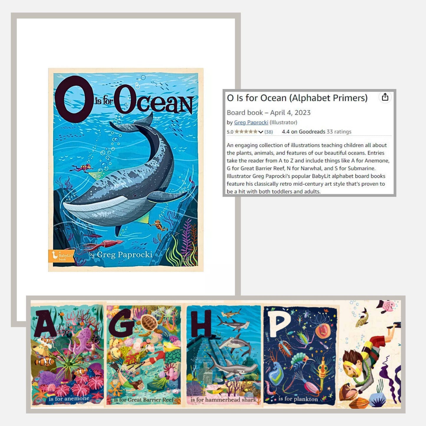 Ocean Animals Whale Baby Gift Box - Footies - 'O is for Ocean' Book & Plush Whale | Baby Shower Gift Seaside - Beach Baby Nature Lover - Hey Baby Box