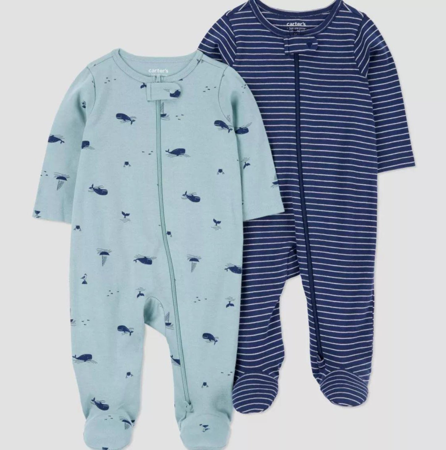 Ocean Animals Whale Baby Gift Box - Footies - 'O is for Ocean' Book & Plush Whale | Baby Shower Gift Seaside - Beach Baby Nature Lover - Hey Baby Box