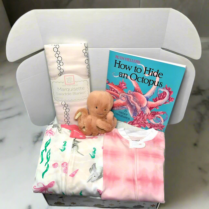 Ocean Baby Gift Box with Jellycat Odell Octopus - Hey Baby Box
