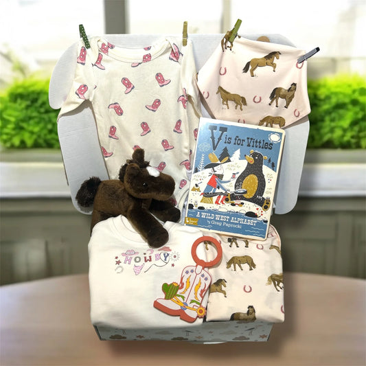 Howdy Cowgirl Baby Shower Gift Set 0-3 Month - Hey Baby Box