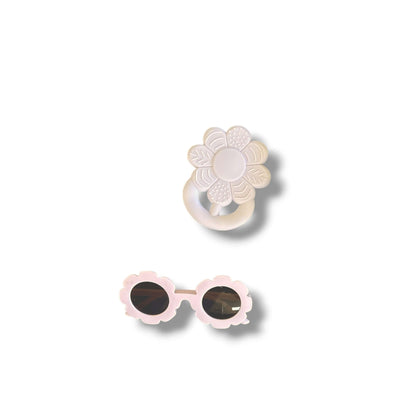 lavender sunglasses and teether