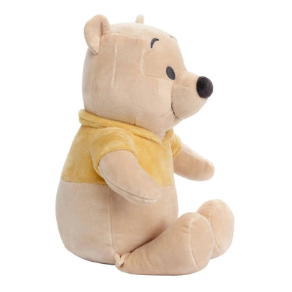 Plush bear toy with a yellow shirt on a white background