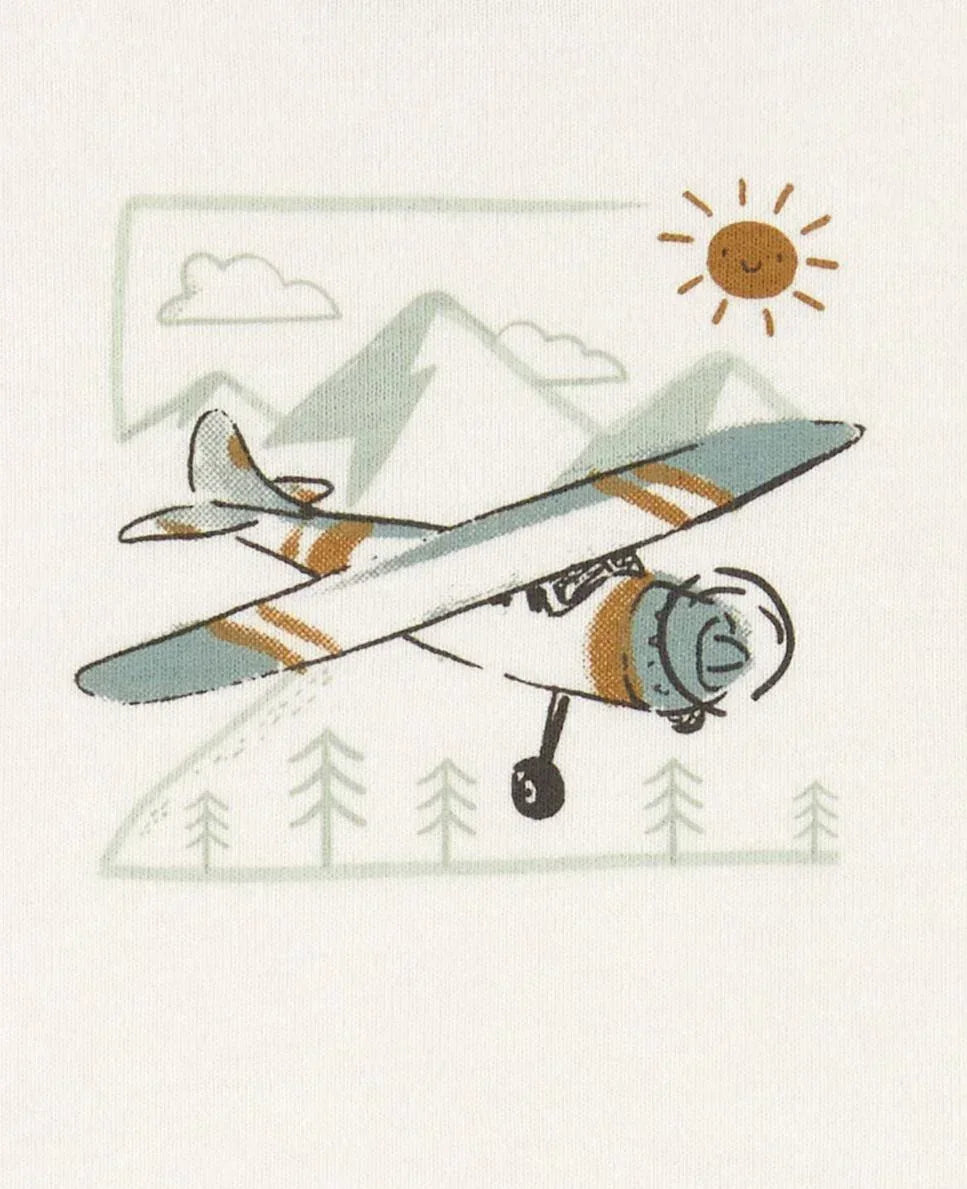 Airplane Baby Gift Set Newborn Boy 0-3M | Outfit, Rattle, Book - Hey Baby Box