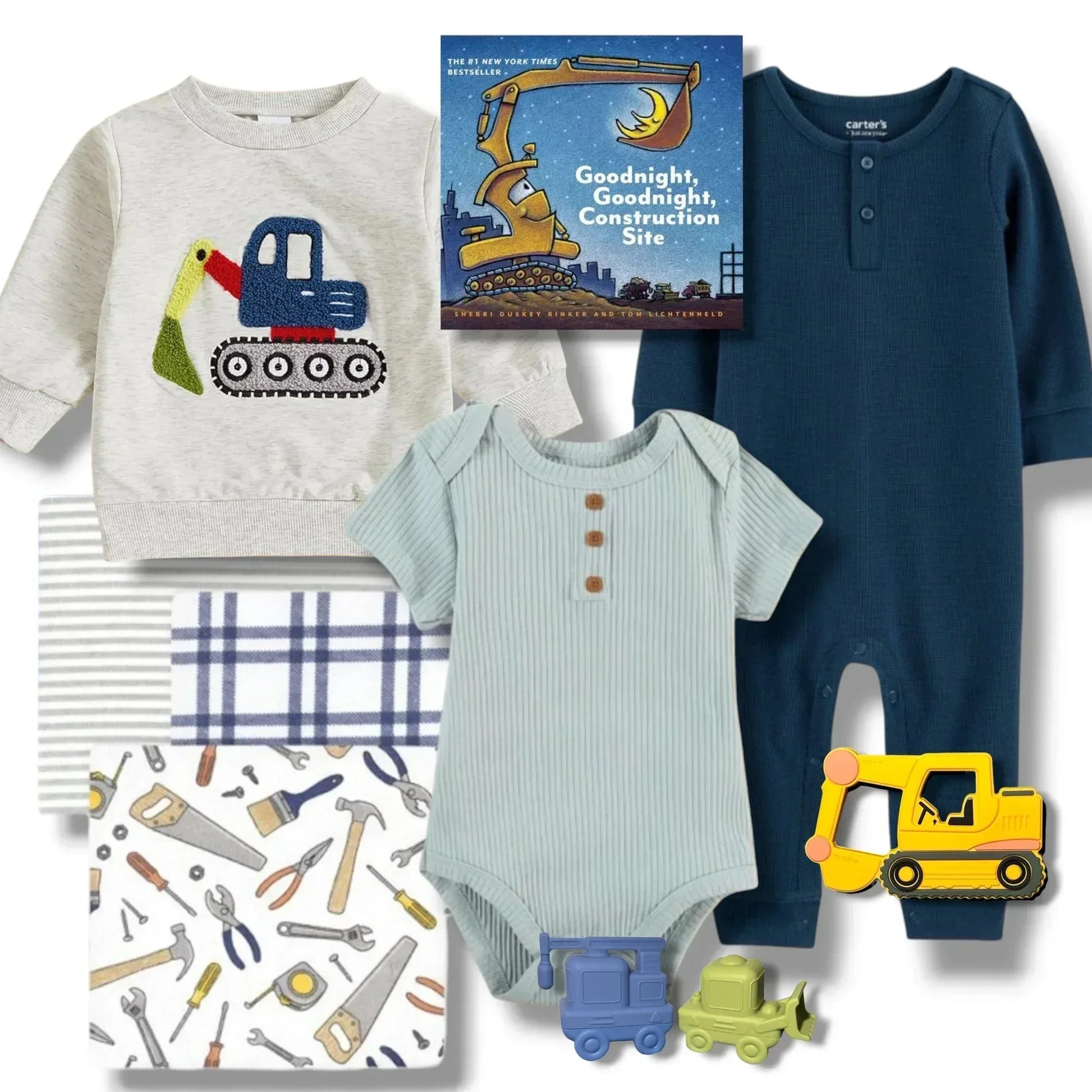 Construction Theme Baby Gift Set - Excavator - Hey Baby Box