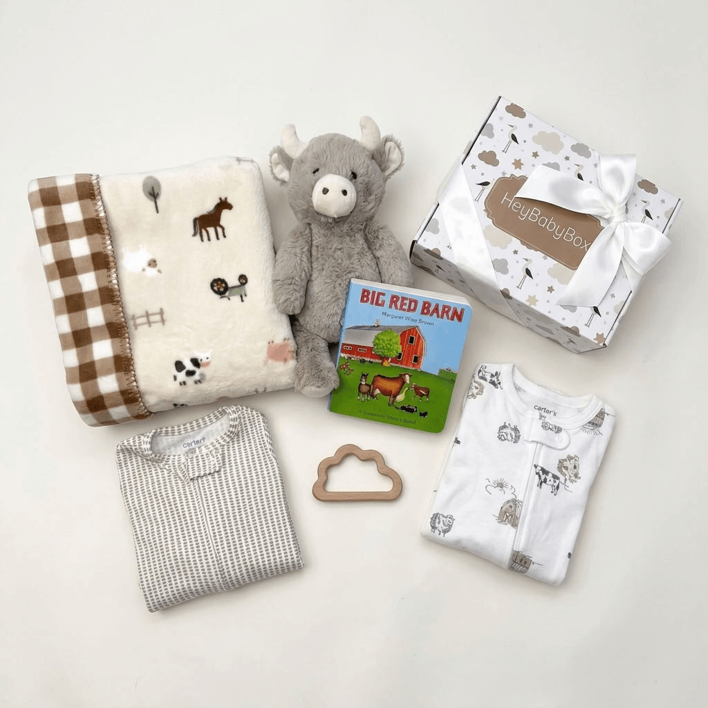 farm theme baby gift set
