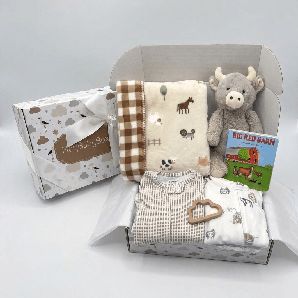 Farm theme baby gift set