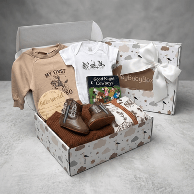 First Rodeo Cowboy Baby Gift Box | Western Rust Set