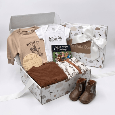 First Rodeo Cowboy Baby Gift Box | Western Rust Set