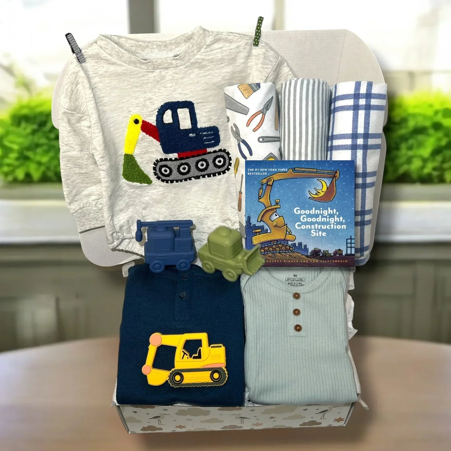 Construction Theme Baby Gift Set - Excavator - Hey Baby Box
