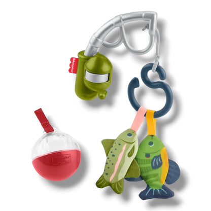 Baby toy with fish and turtle designs on a white background