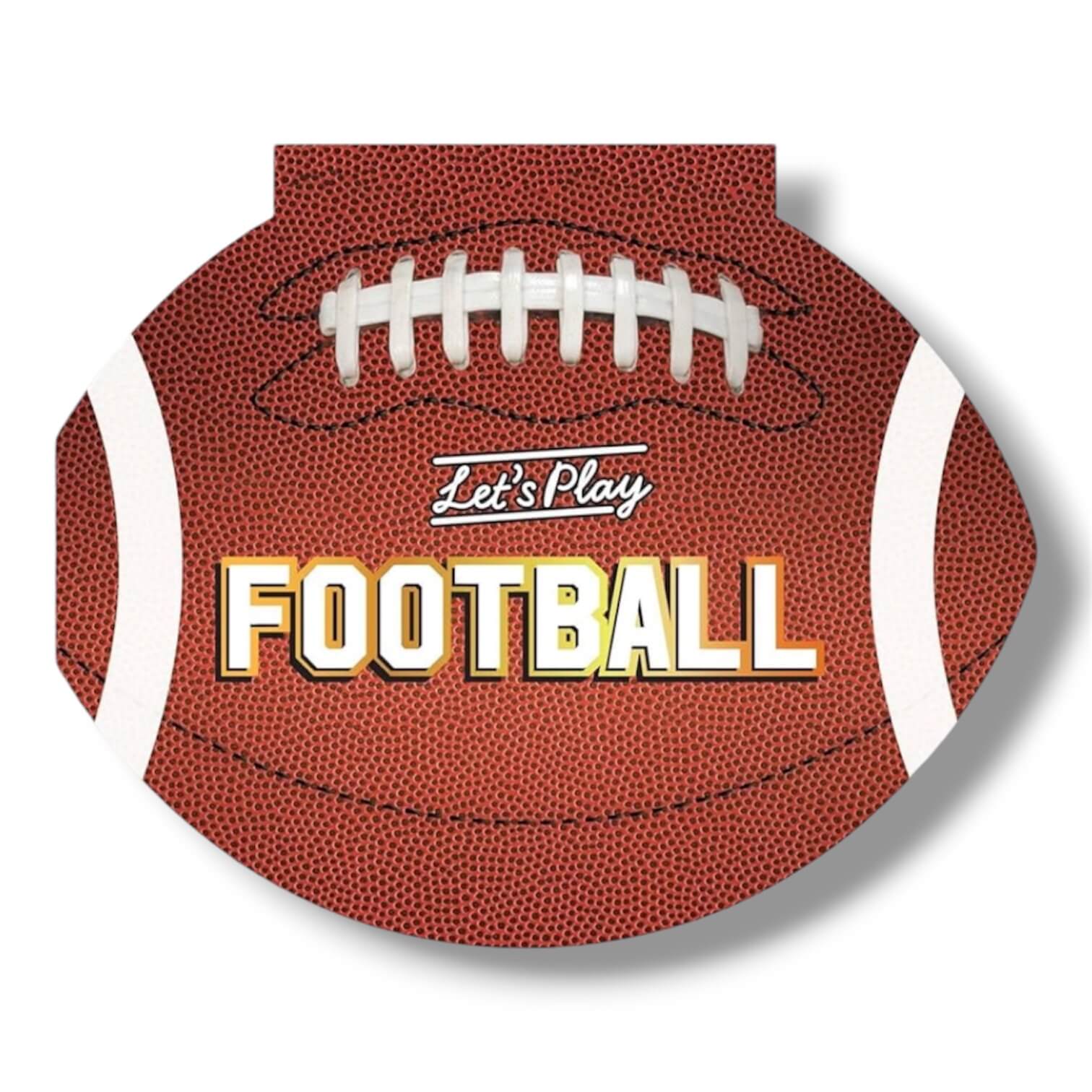 Illustration of a football with 'Let's Play Football' text on a white background