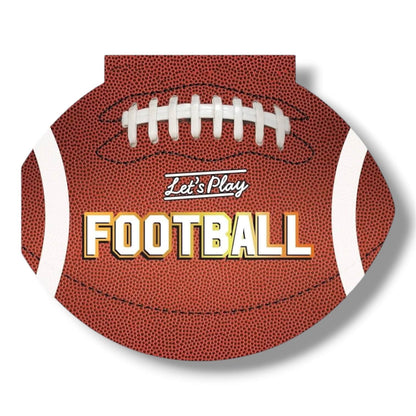Illustration of a football with 'Let's Play Football' text on a white background