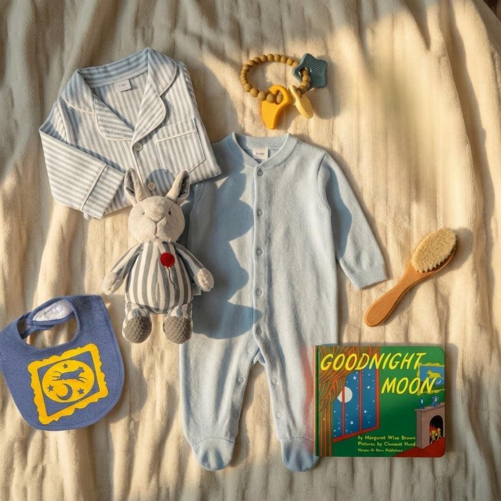 Goodnight moon flat lay