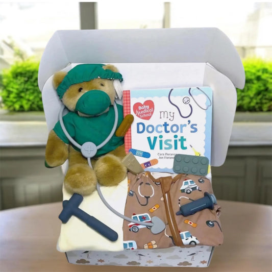 View details for Doctor Baby Gift Box – Medical-Themed Newborn Set with Plush Toy, Romper & Board Book (0–3 Months) Doctor Baby Gift Box – Medical-Themed Newborn Set with Plush Toy, Romper & Board Book (0–3 Months)