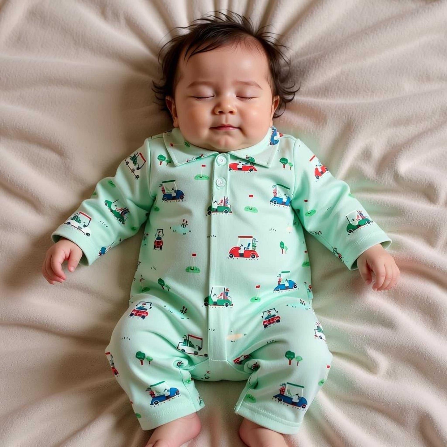 Golf Theme Romper Baby Gift Set - Collared Romper - Hey Baby Box