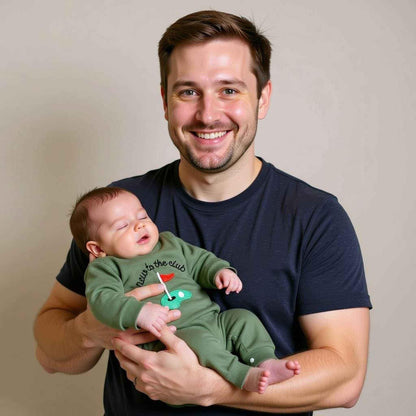 Golf Theme Romper Baby Gift Set - Collared Romper - Hey Baby Box