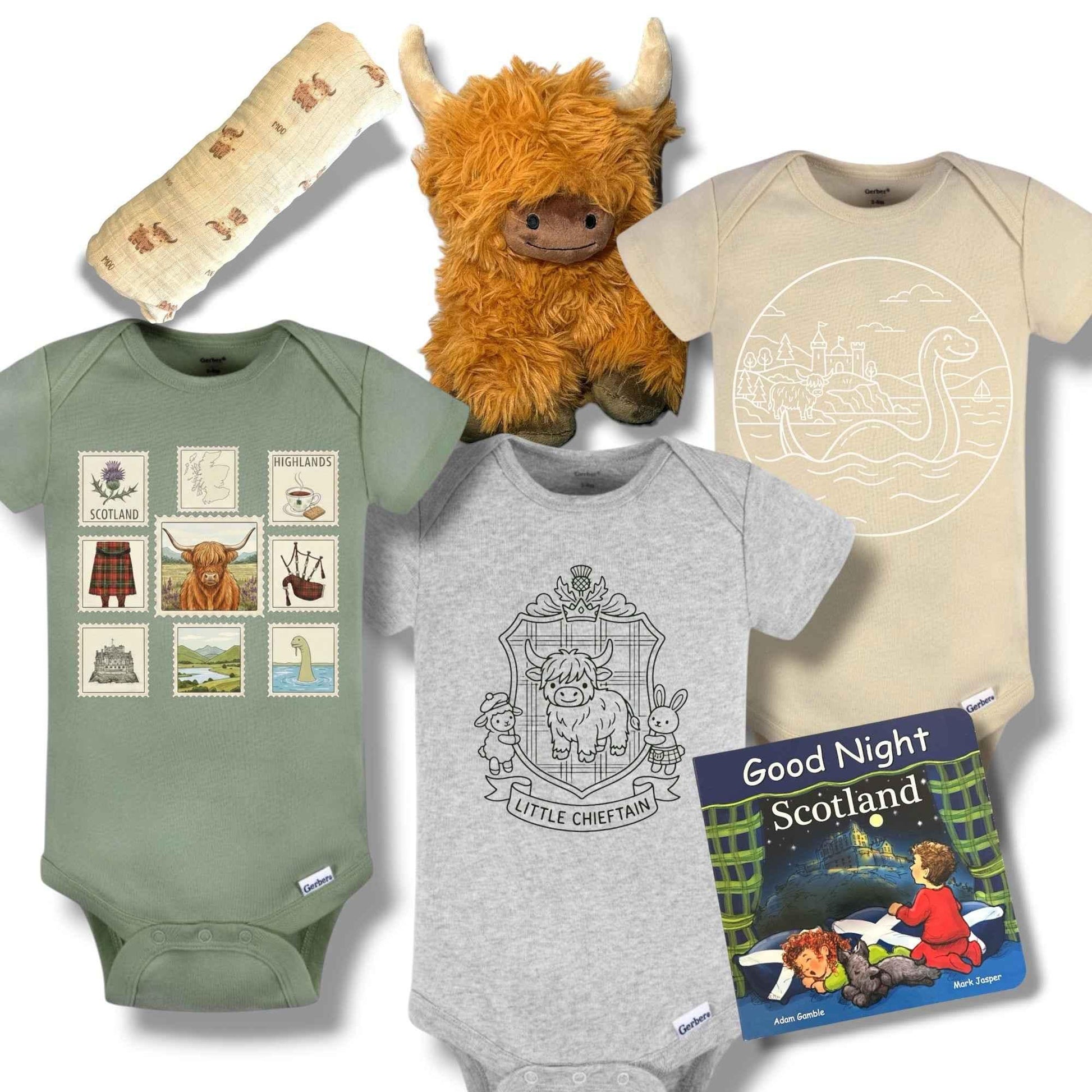 Highland Cattle Scotland Theme Baby Gift Box