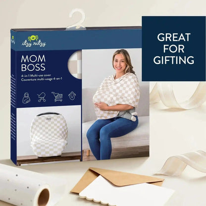 Itzy Ritzy Mom Boss 4-in-1 multi-use cover for nursing, stroller, shopping cart & car seat, great for gifting