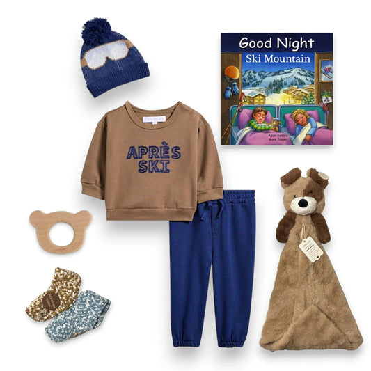 Ski Theme Baby Gift Box 0-3 Months | Good Night Ski Mountain Book - Hey Baby Box