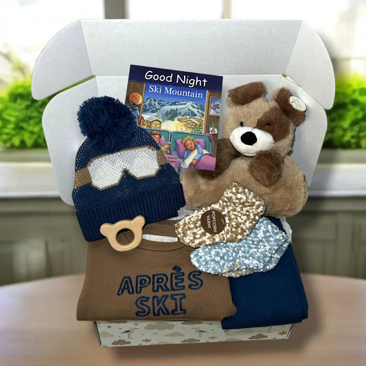 Ski Theme Baby Gift Box 0-3 Months | Good Night Ski Mountain Book - Hey Baby Box