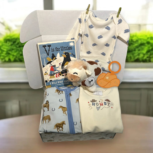 Howdy Cowboy Baby Shower Gift Set 0-3 Month - Hey Baby Box